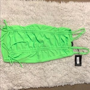 Neon Lime Ruched Dress